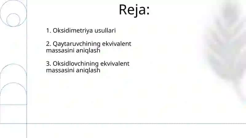 Oksidometrya usullari 2