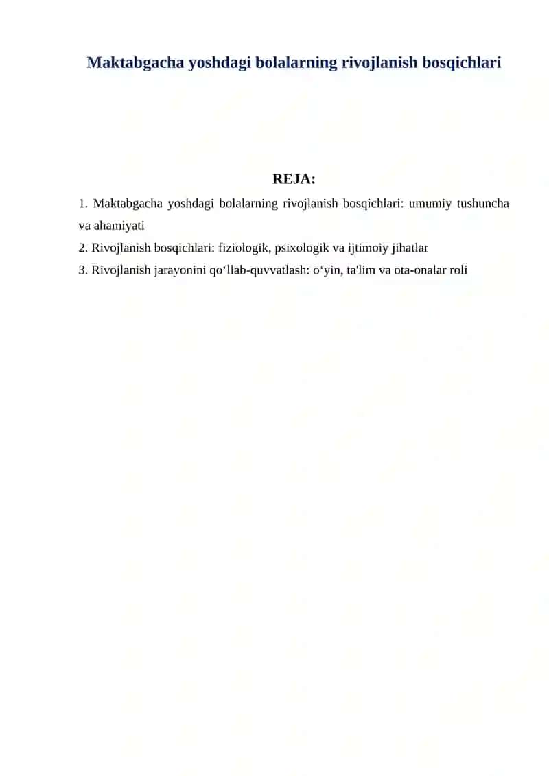 Maktabgacha yoshdagi bolalarning rivojlanish bosqichlari 2
