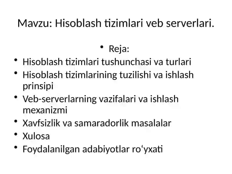 Hisoblash tizimlari veb serverlari 2