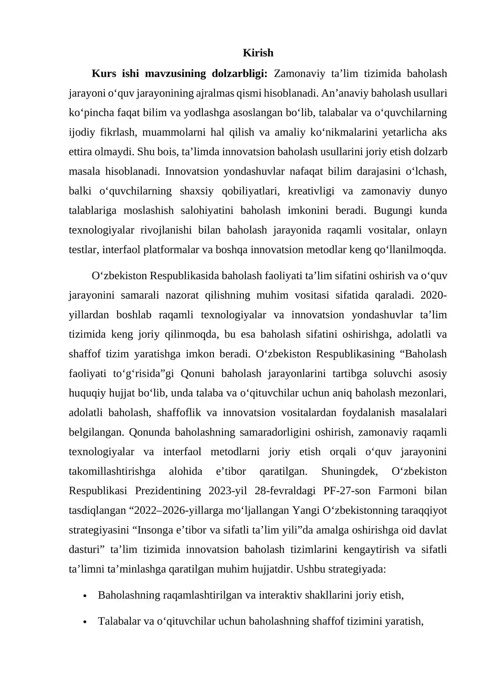 Bahaolashdagi Innovatsiyalar 2