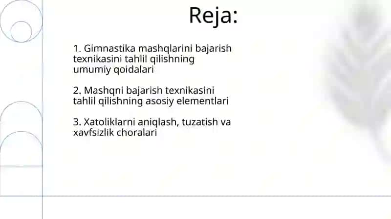 Gimnastika mashqlarini bajarish texnikasini tahlil qilishning umumiy qoidalari 2