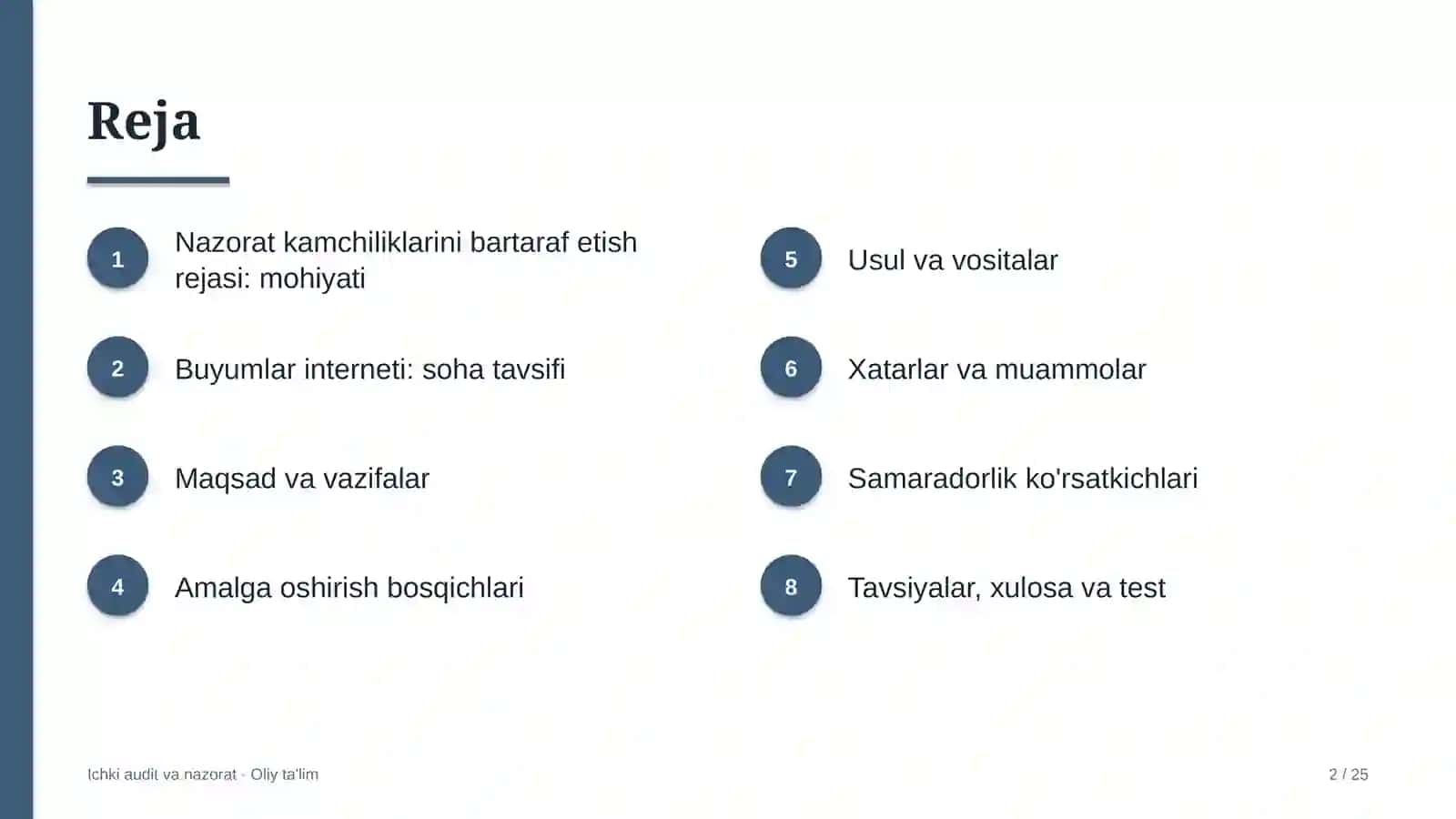 buyumlar interneti sohasida nazorat kamchiliklarini bartaraf etish rejasini ishlab chiqish 9692 2