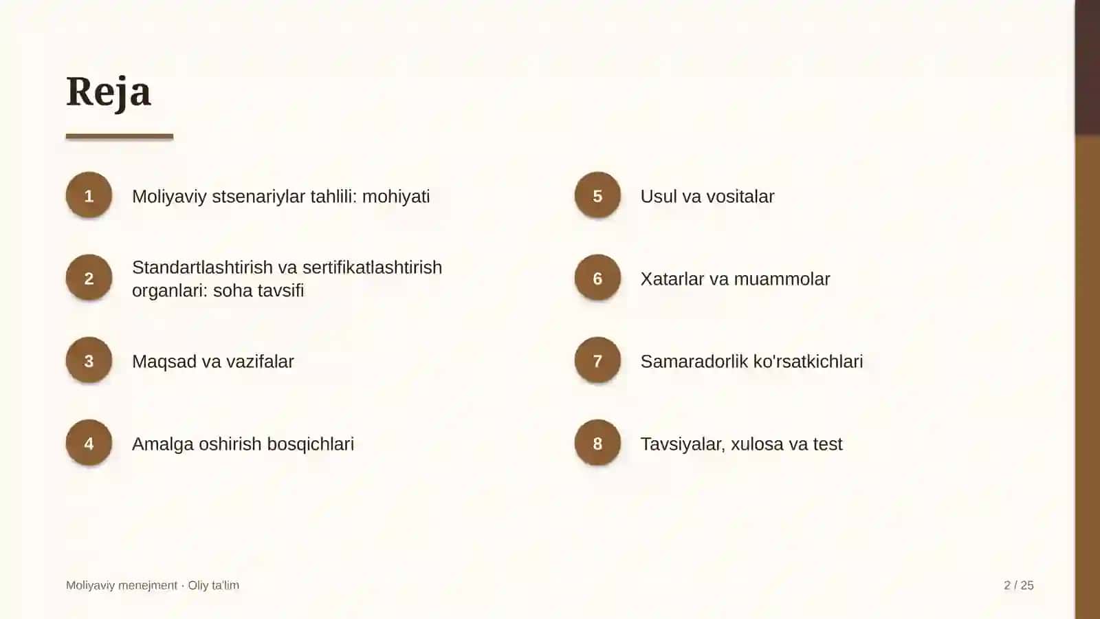 standartlashtirish va sertifikatlashtirish organlarida moliyaviy stsenariylar tahlilini o'tkazish 7586 2