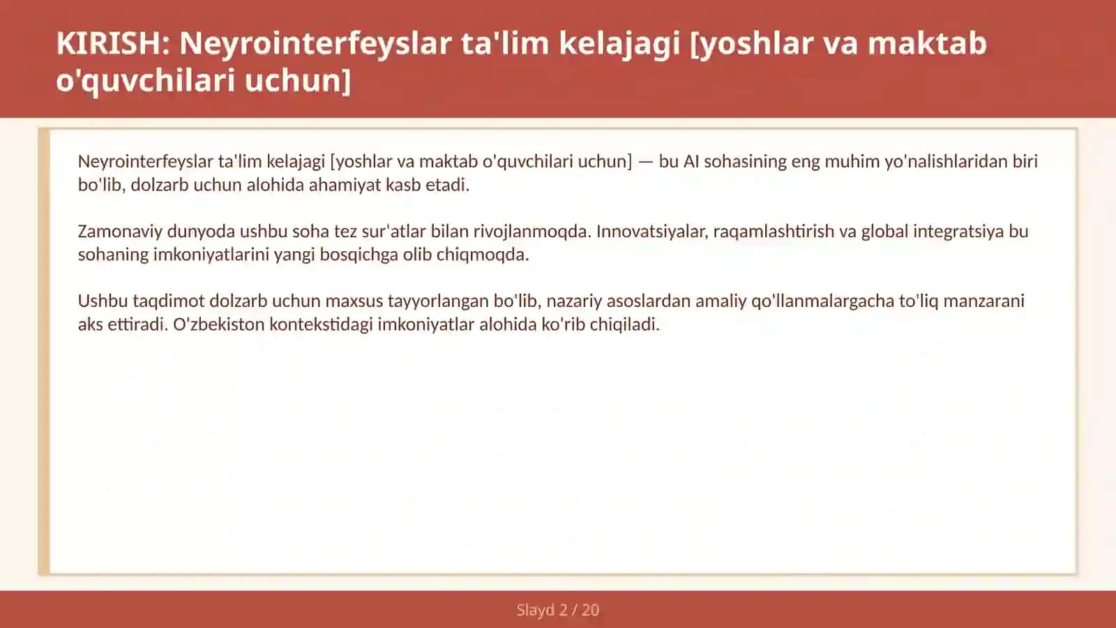 Neyrointerfeyslar ta'lim kelajagi [yoshlar va maktab o'quvchilari uchun] 2