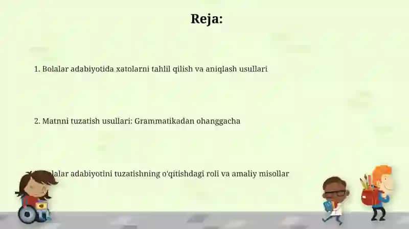 Bolalar adabiyoti namunalari asosida matnni tuzatish usullari 2