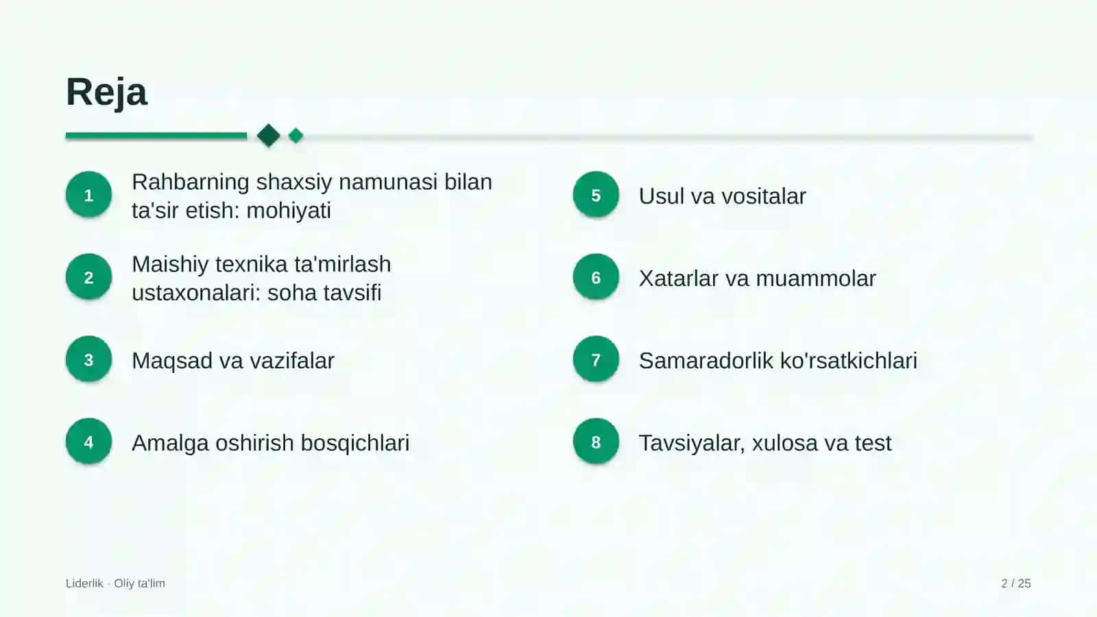 Maishiy texnika ta'mirlash ustaxonalarida rahbarning shaxsiy namunasi orqali ta'sir etish 2