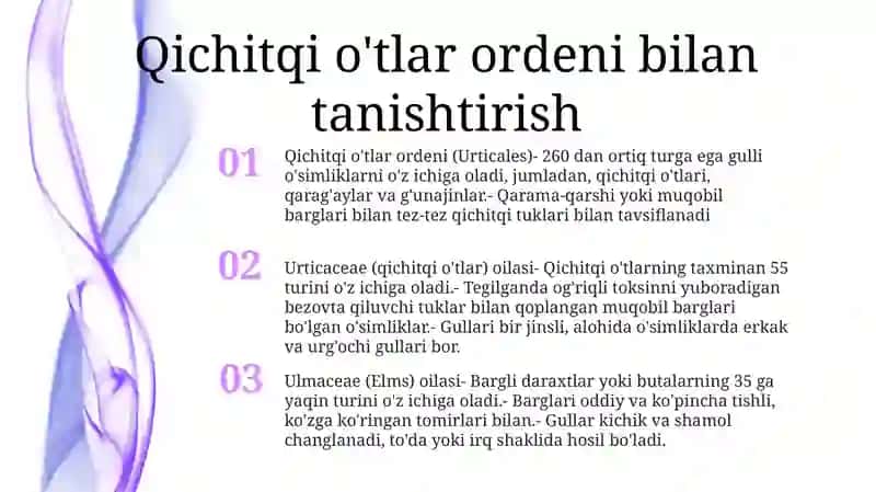Qichitqigullilar Tartibi, Qichitqidoshlar Va Nashadoshlar Oilasiga Kiruvchi Vakillar,Tuzilishi Va Ahamiyati 2