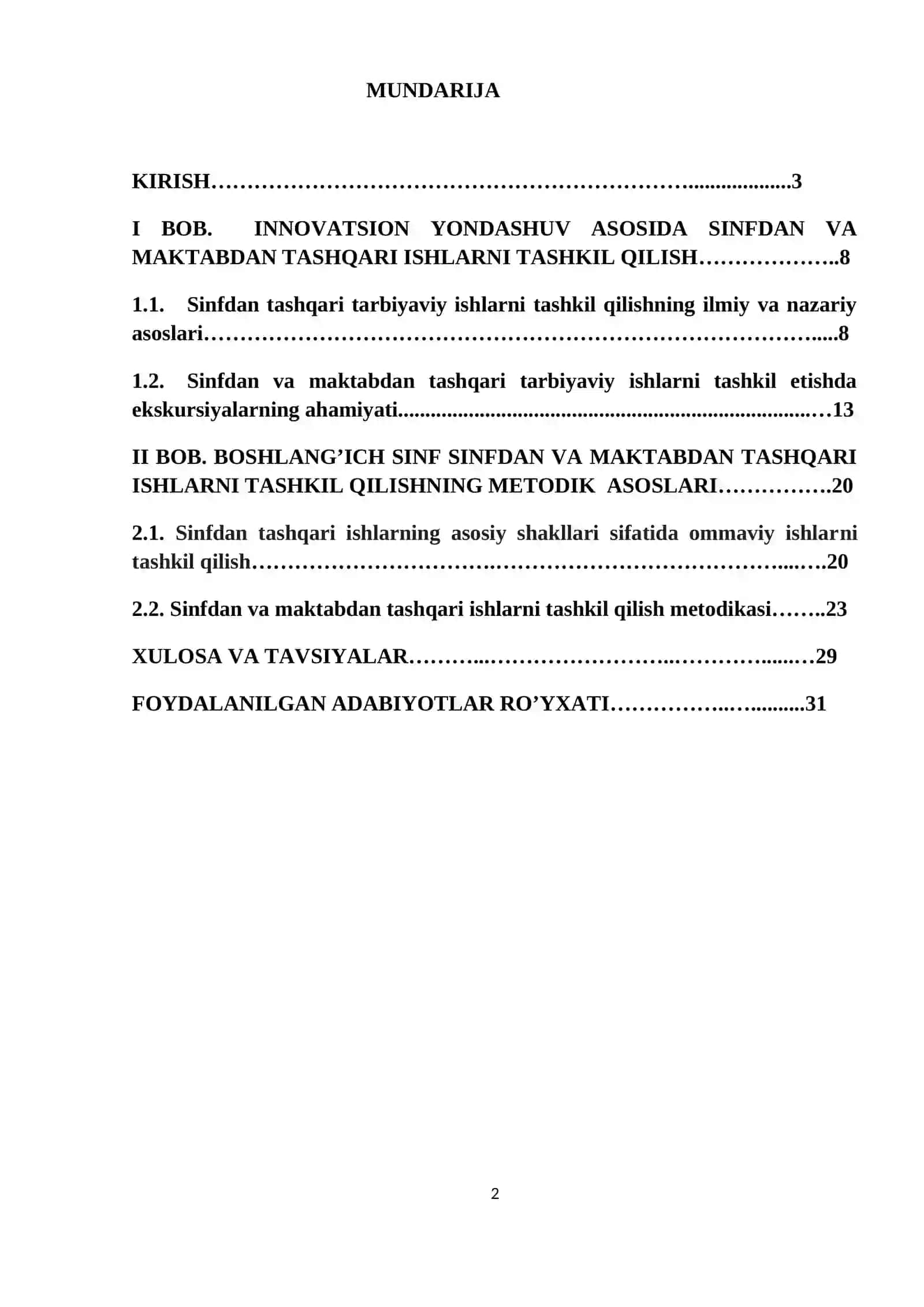 MAKTABDAN VA SINFDAN TASHQARI ISHLARNI TASHKIL ETISHDA EKSKURSIYALARNING O’RNI VA AHAMIYATI 2