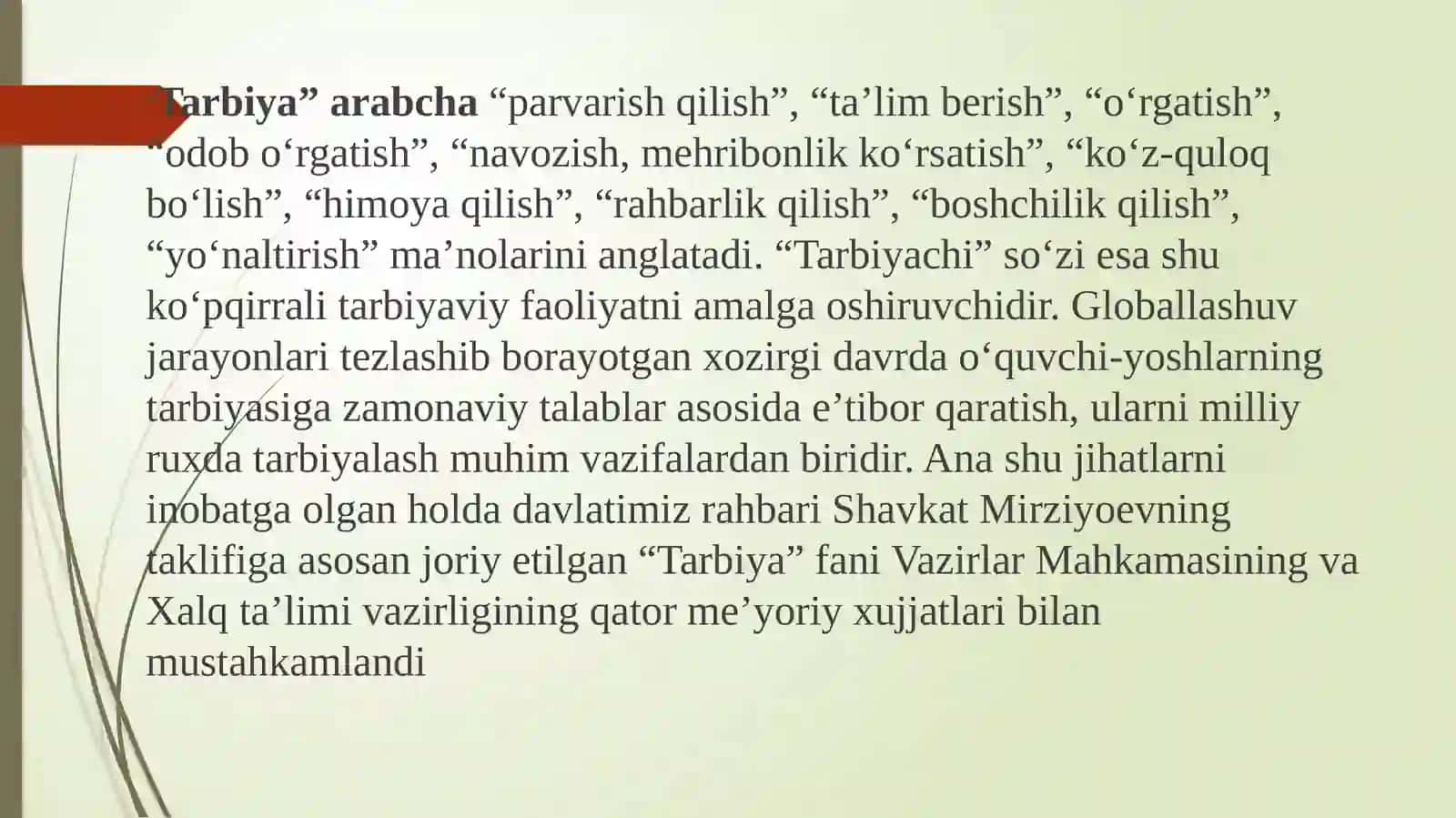 Tarbiyai jtimoiy-tarixiy zarurat sifatida. Uzluksiz maʼnaviy tarbiya Konsepsiyasi 2