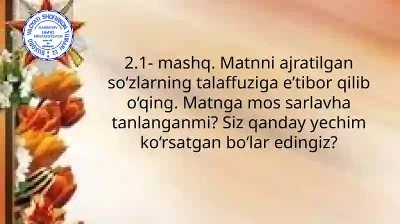 NUTQDA O‘ZGARUVCHI UNLILAR 2