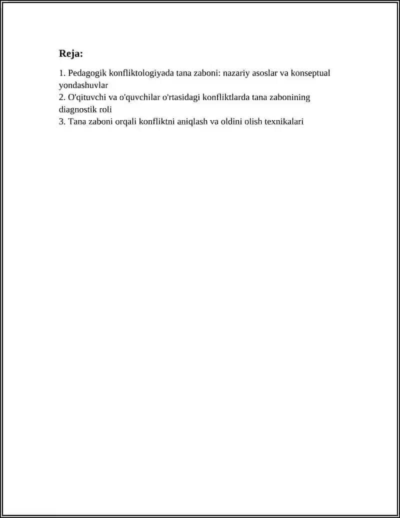 PEDAGOGIK KONFILIKTOLOGIYADA TANA ZABONI 2