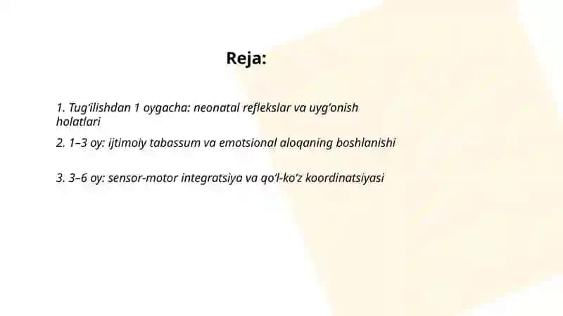 Bolalik davri psixik rivojlanish bosqichlari (0–3 yosh) 2