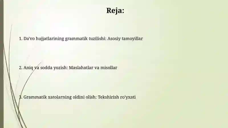 Da'vo Hujjatlarining Grammatik Tuzilishi 2