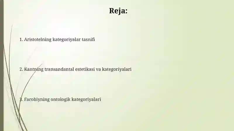 Aristotel Farobiy Kant ontologiyasida kategoriyalarning tasnifi 2