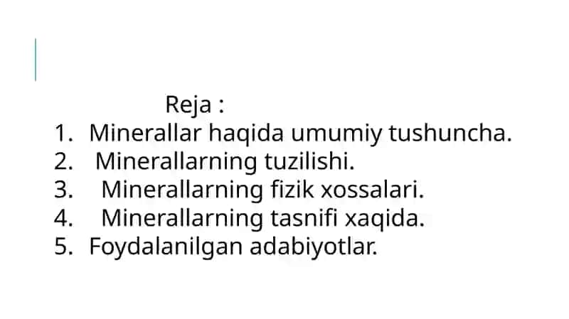 Minerallar haqida umumiy tushuncha 2