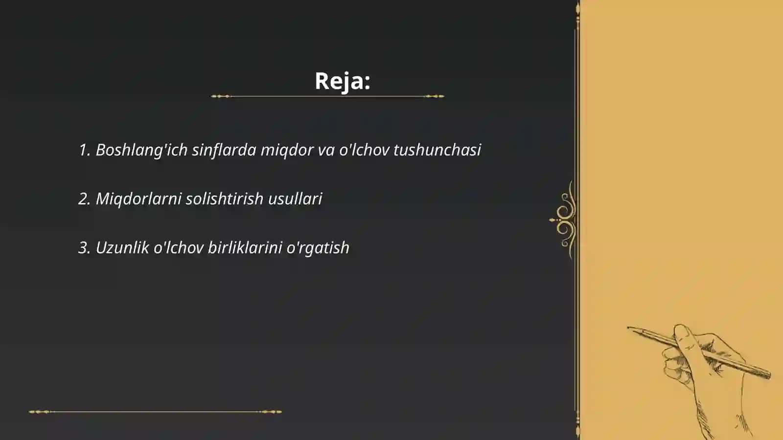Boshlang'ich sinflarda asosiy miqdorlar va ularni o'lchov birliklarini o'rgatish metodikasi 2