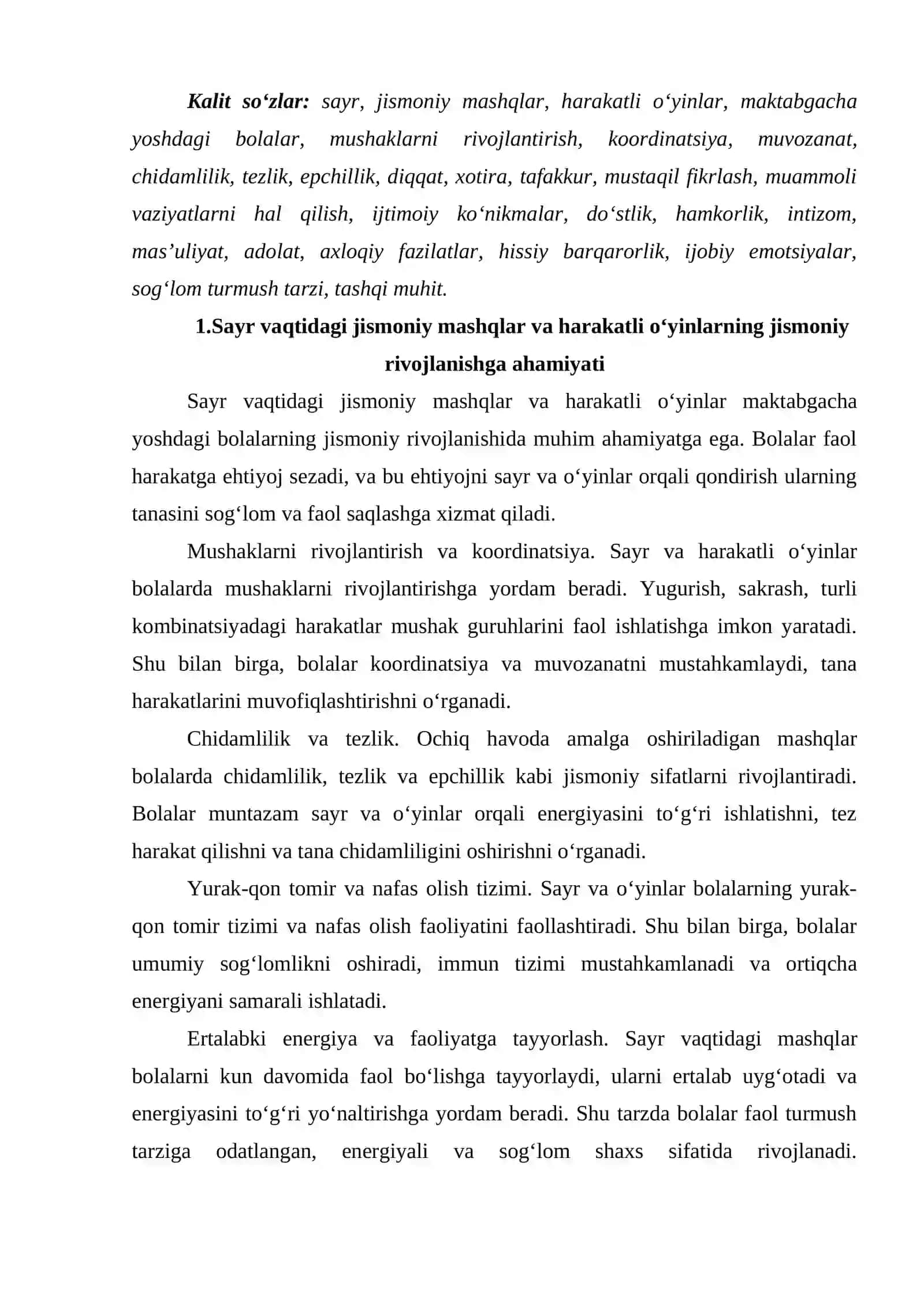 Sayr vaqtidagi jismoniy mashqlar va harakatli o‘yinlar 2