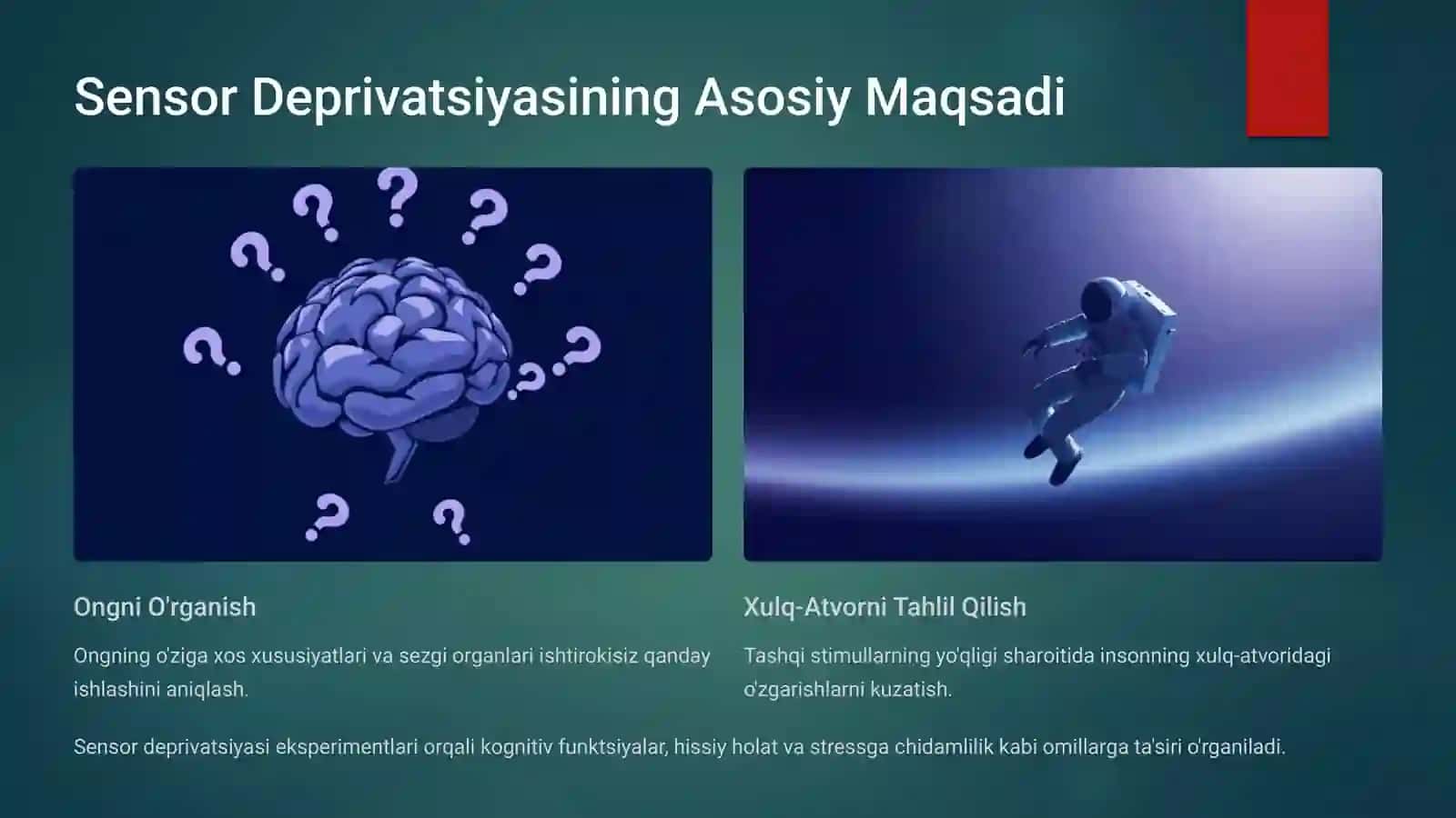Eksperimental Psixologiyada Sensor Deprivatsiyasi 2