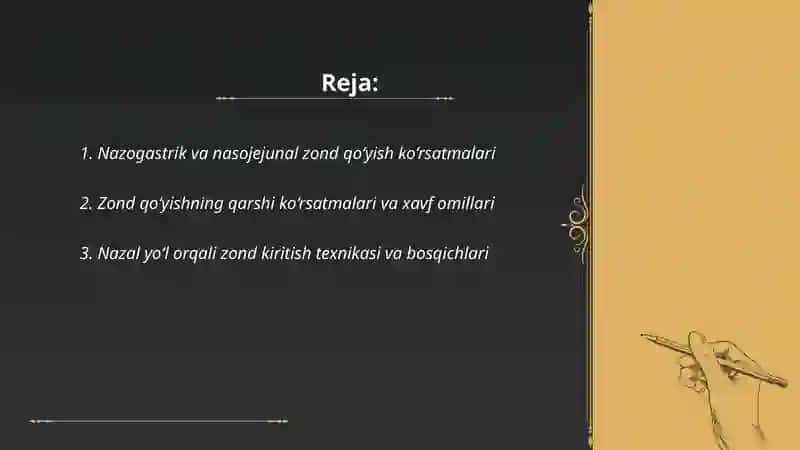 Nazogastrik va nasojejunal zond kiritish 2