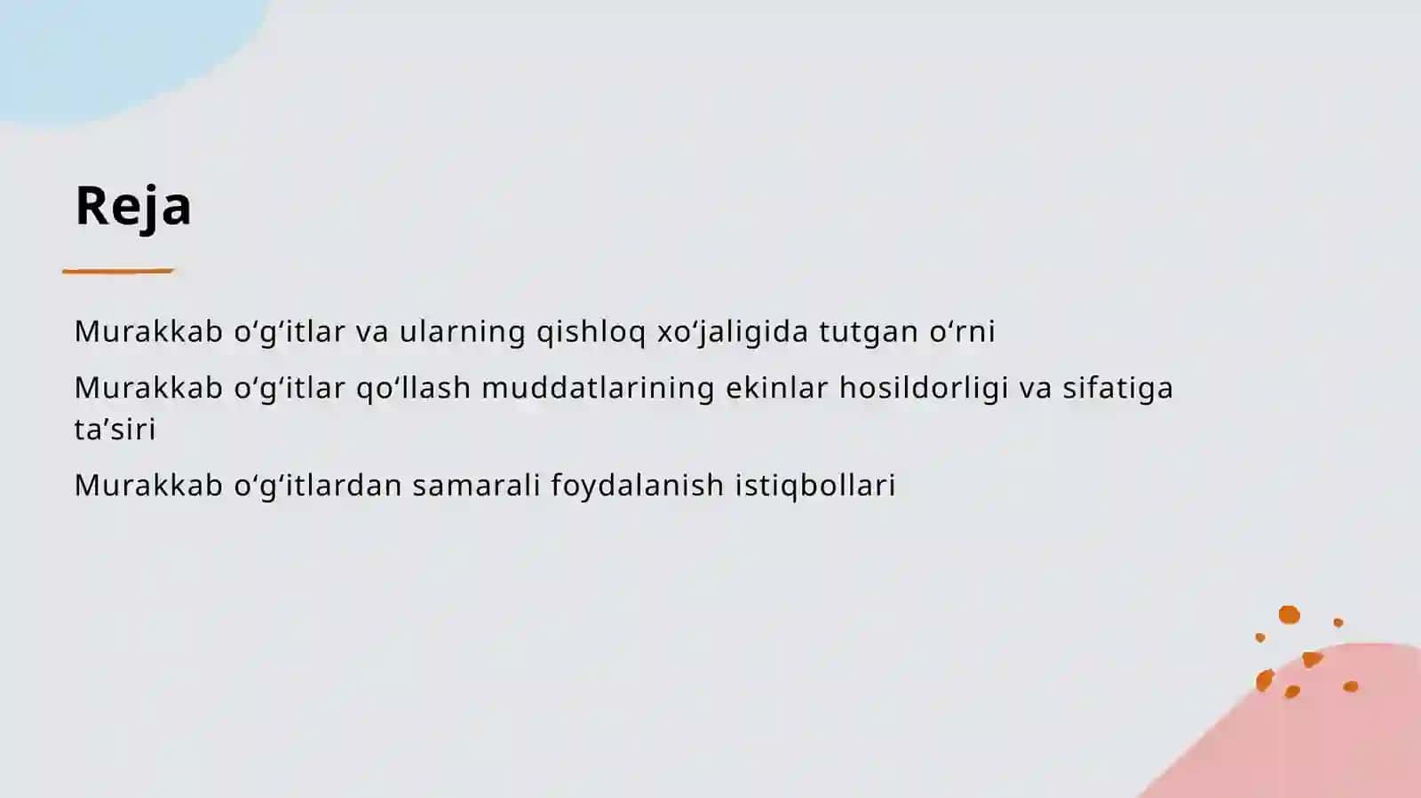 Murakkab oʻgʻit qoʻllash muddatlarining qishloq xoʻjalik ekinlari hosili va sifatiga taʼsiri 2