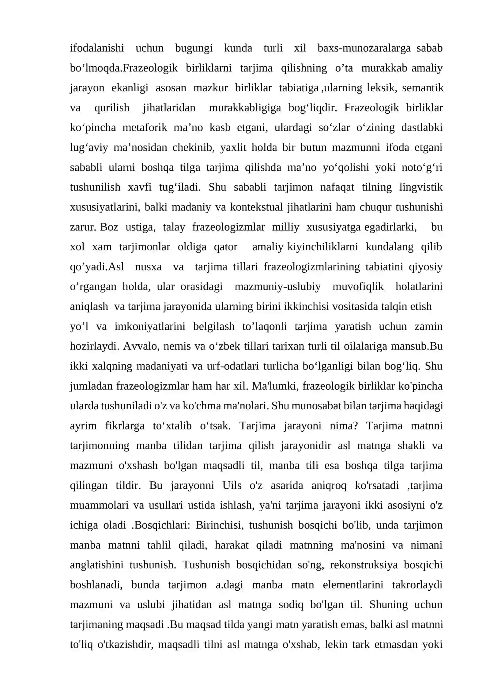 Nemis tilidagi frazeologizmlarning o'zbek tilidagi tarjima usullari va qiyinchiliklari 2