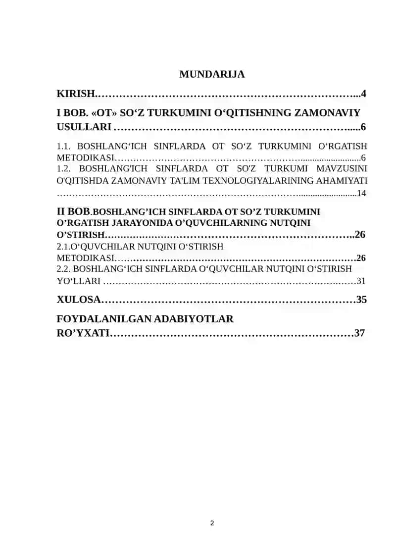 OT SO’Z TURKUMINI O’RGANISH JARAYONIDA O’QUVCHILAR NUTQINI O’STIRISH 2