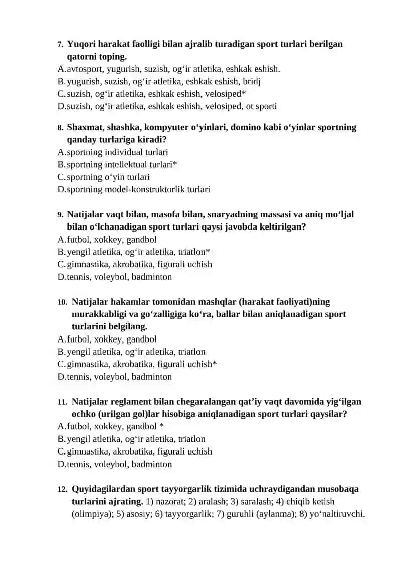 Sport nazariyasi 2
