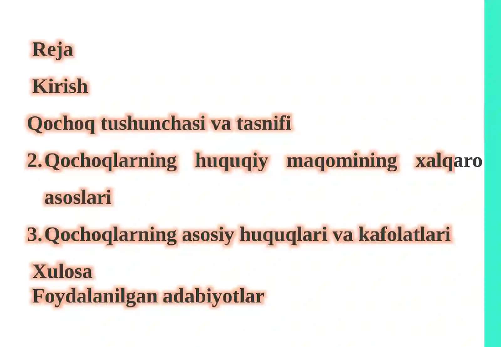 Qochoqlarning huquq va majburiyatlari 2
