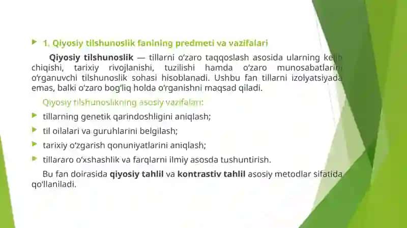 Qiyosiy tilshunoslik 2