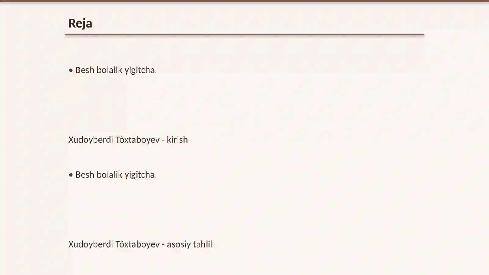 Besh bolalik yigitcha 2