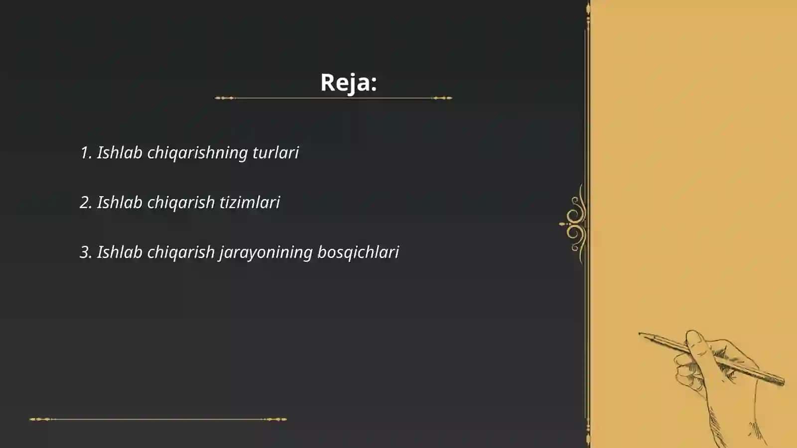 Ishlab chiqarish jarayoni va uning natijalari 2