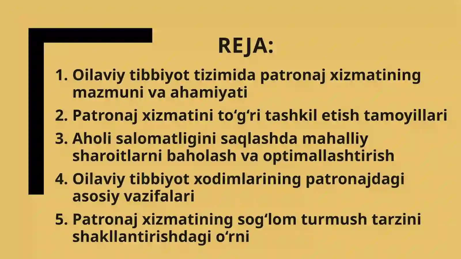 Oilaviy tibbiyot xodimlarining patronaj xizmati 2