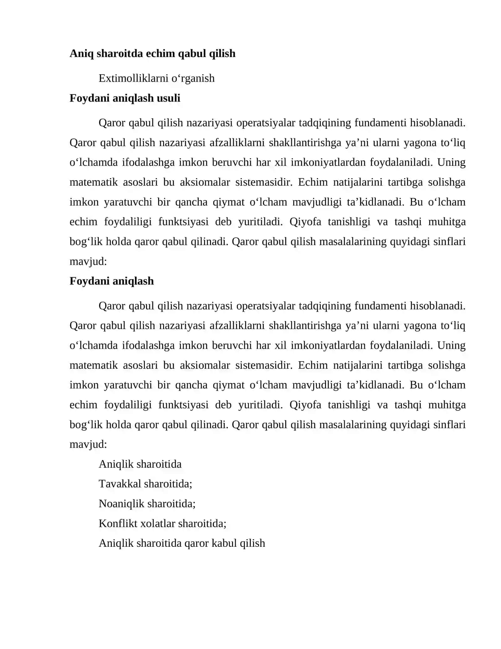 Qaror qabul qilish printsiplari 2