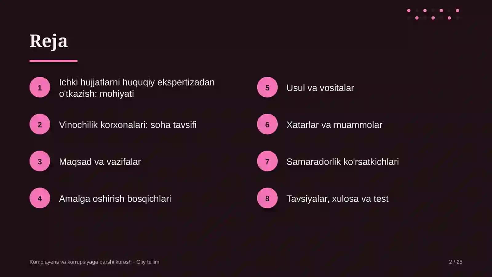 vinochilik korxonalarida ichki me'yoriy hujjatlarni huquqiy ekspertizadan o'tkazish 2301 2