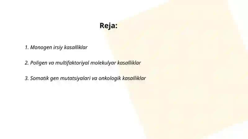 Molekulyar kasalliklar 2