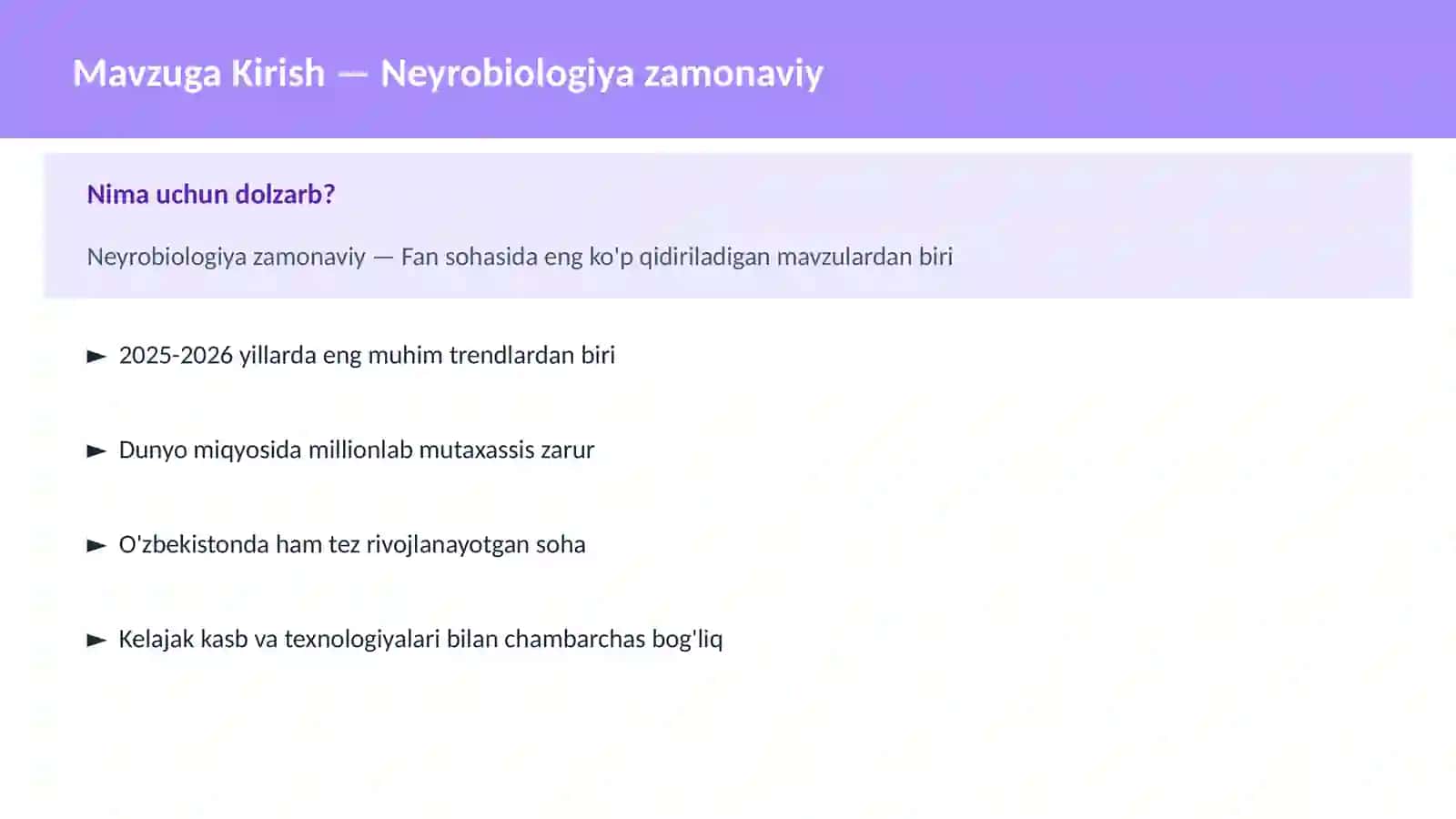 Neyrobiologiya zamonaviy 2