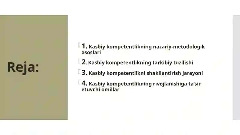 Kasbiy kamptentliktushunchasining nazariyasoslari 2