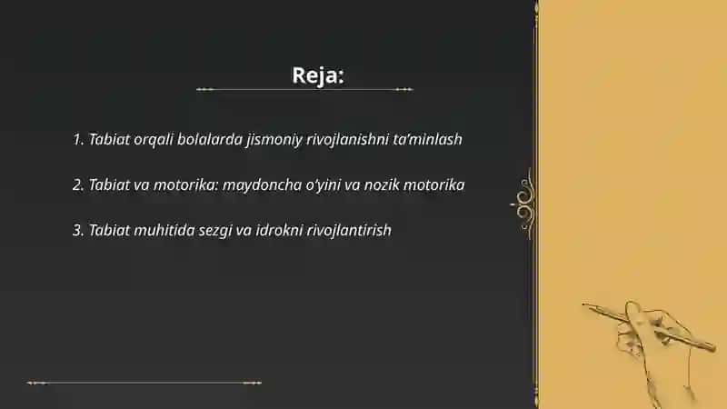 Tabiat bolalarni har tomonlama kamol topishda asosiy amal sifatida 2
