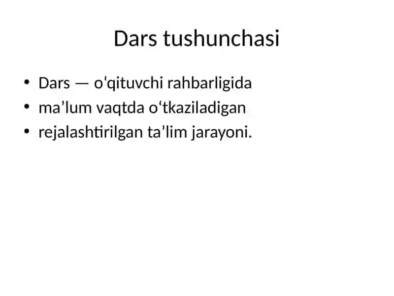 Dars tushunchasi 2
