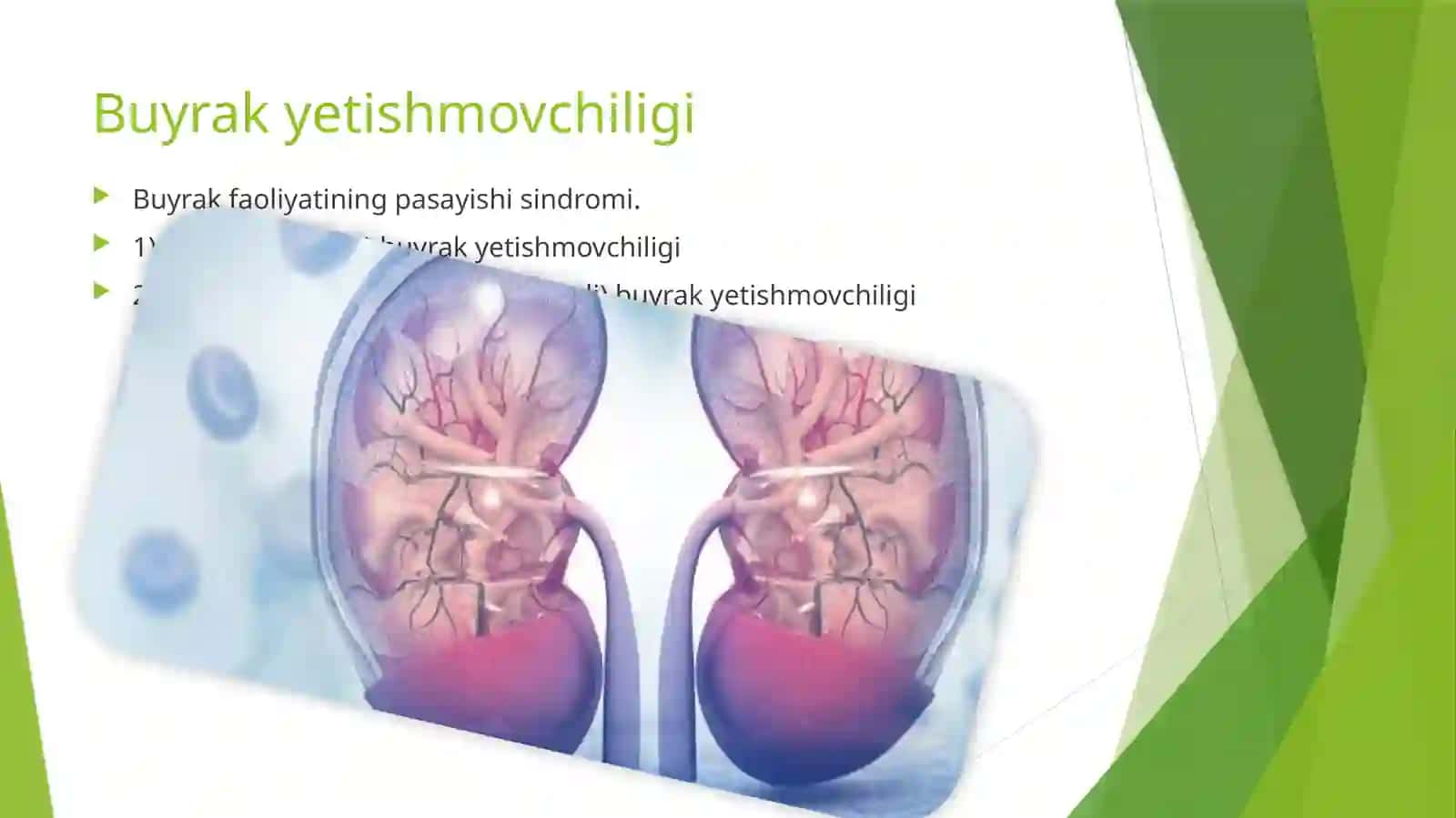 Harbiy sharoitda hayotga havfsoluvchi holatlar. O’tkir buyrak yetishmovchiligi va o’tkir psixomotor qo’zg’alishda harbiy dala sharoitida zudlik bilan yordam ko’rsatish tamoyillari 2