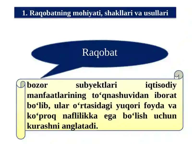 RAQOBAT VA MONOPOLIYA 2
