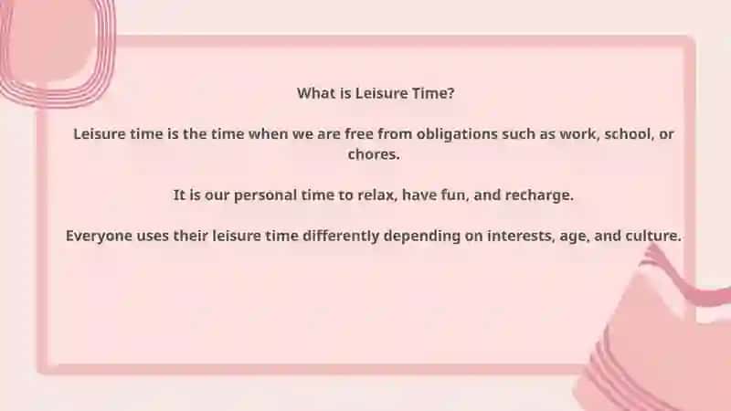 Leisure time activities 2