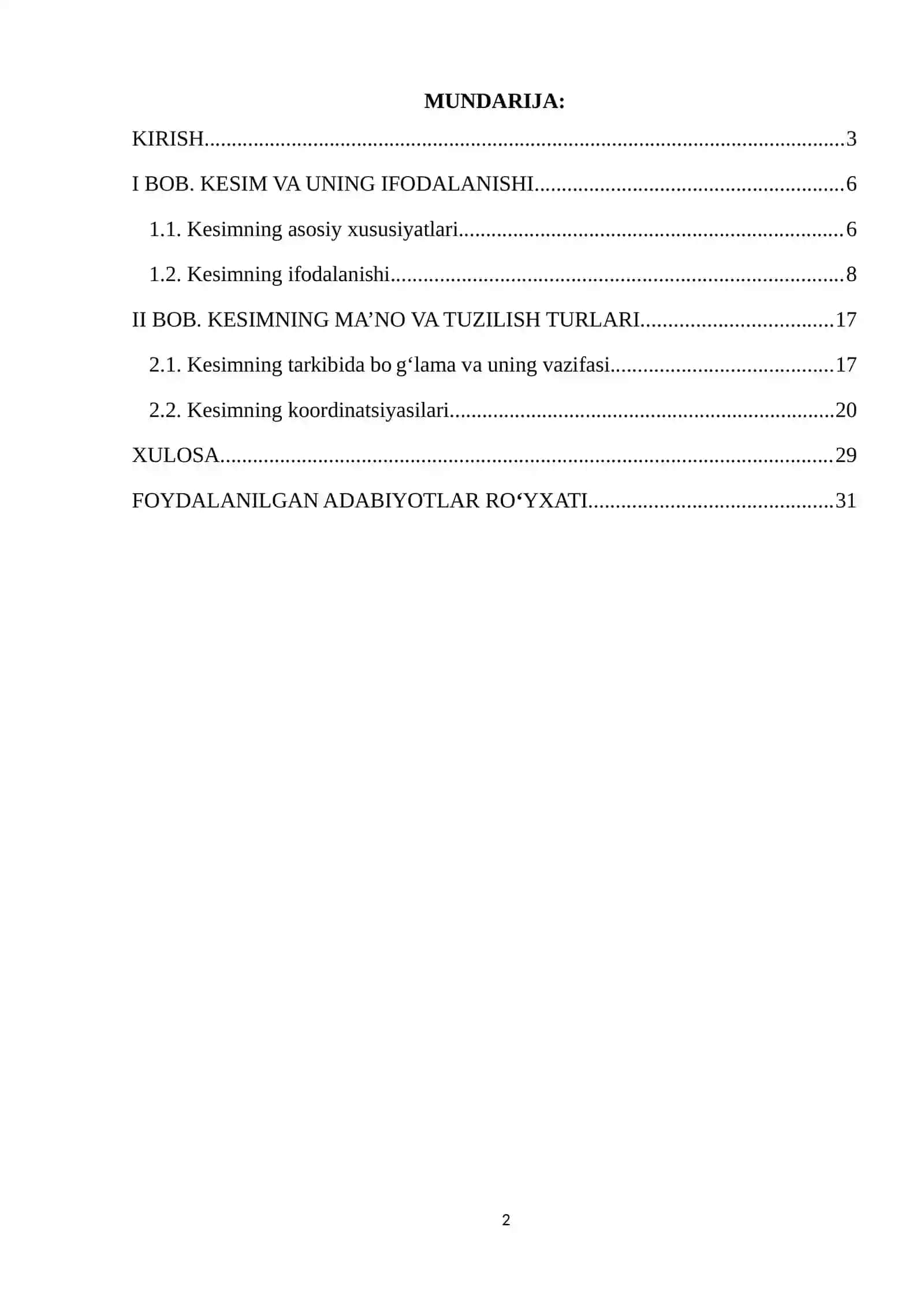 Kesim va uning oʻzbek tilshunosligidagi tadqiqi 2 2