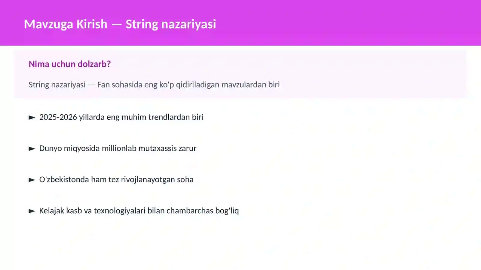 String nazariyasi 2