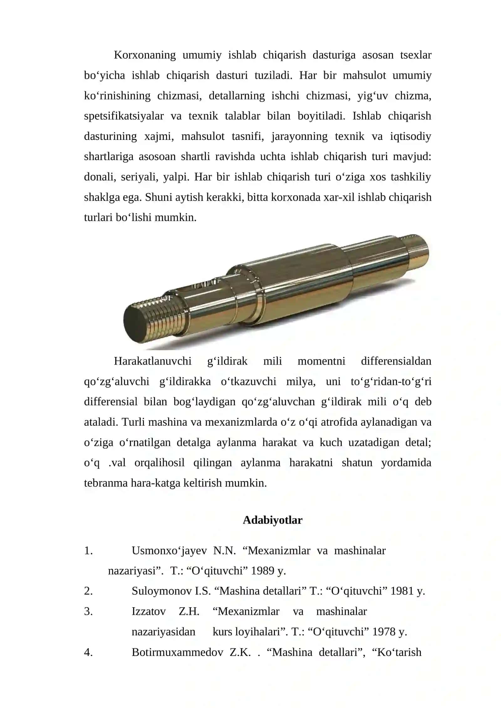 O‘q Detalini Xizmat Vazifalari 2