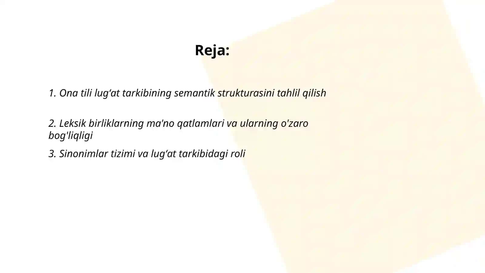 Ona tili lugʻat tarkibining ma'no jihatdan tavsiflanishi 2