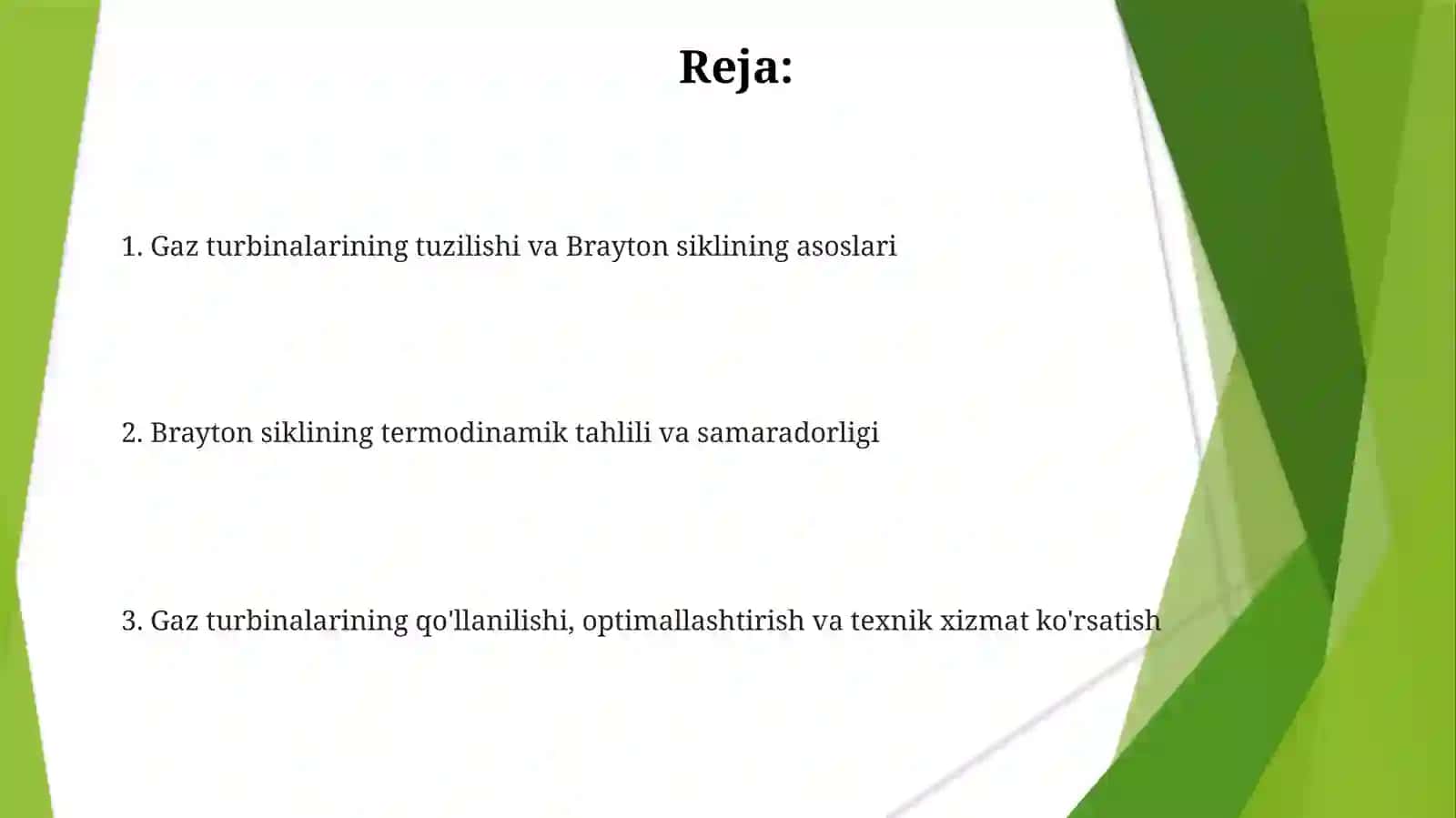Gazli turbinalarning tuzilishi va Breyton sikli tahlili 2