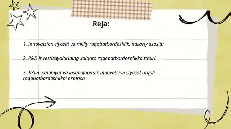 Innovatsion siyosat va milliy raqobatbardoshlik: nazariy asoslar 2