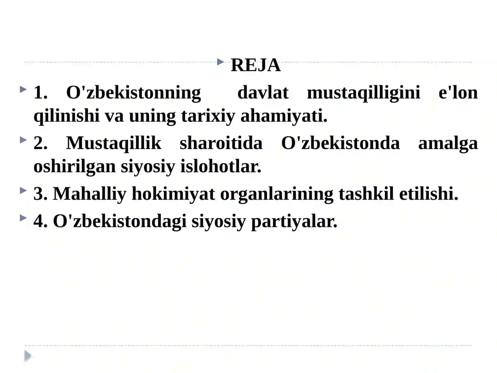 MUSTAQIL O`ZBEKISTON RESPUBLIKASINING TASHKIL TOPISHI VA UNING TARIXIY AHAMIYATI 2
