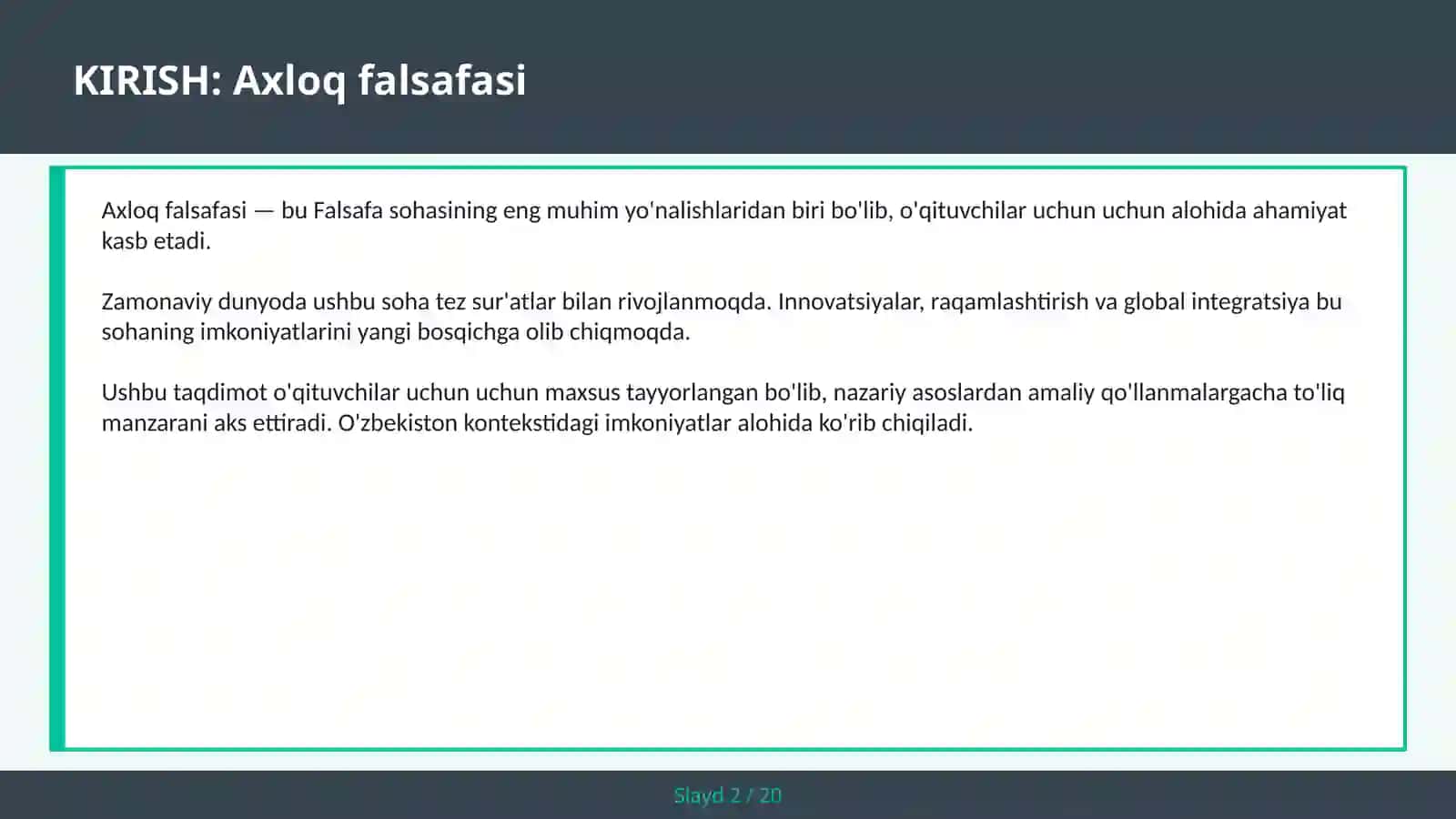 Axloq falsafasi 2